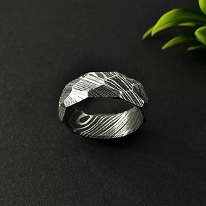 Hot Selling Handmade Damascus Steel <b>Ring</b> for Men Women Wedding Band Fashion Party <b>Ring</b> Custom Latest Design OEM Supplier - Product Image 1
