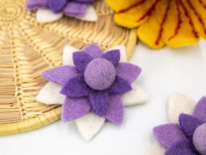 Purple <b>Wool</b> Felt Sunflower Handmade Modern DIY <b>Craft</b> Supply Spring Flower Garland Home Decor Eco Friendly - Product Image 3