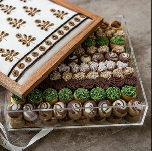 Luxury Eid al-Adha Empty Transparent Acrylic Candy Chocolate Dates Boxes Embroidery Dessert Chocolate bar Candy Packaging Box - Product Image 2