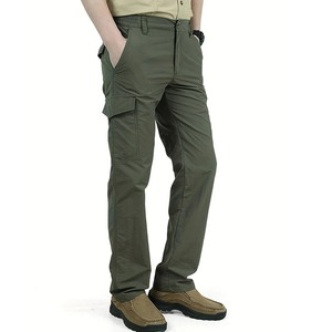 Pantalon cargo décontracté pour homme, coupe droite, en toile de haute qualité, séchage rapide, respirant, anti-plis, fonctionnel, avec poches latérales - Product Image 4