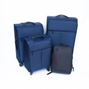 Juego de Maletas de Lujo de 3 Piezas en ABS y PC Azul, Estilo Vintage, con Candado TSA, Ligeras, Impermeables, con Ruedas Giratorias, Maleta Clásica - Product Image 6