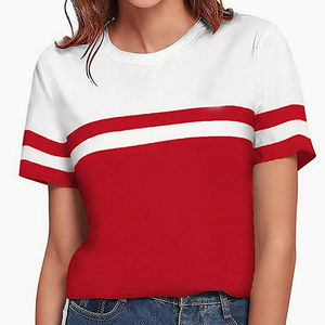 Women’s Fitted Ribbed Crop <b>Top</b> Short Sleeve Cotton Blend Streetwear Casual Summer Crop Tee - Product Image 3