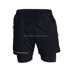 Shorts de sport de basket-ball pour hommes tailles plus ensembles de vêtements de rue 5 pouces entrejambe Gym basket-ball logo personnalisé 2 couches shorts de course - Product Image 3