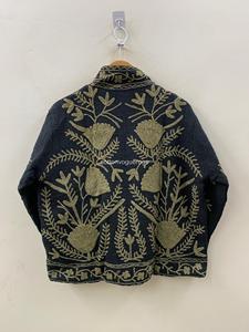 Poncho en coton brodé à la main, style bohème, manches longues, col mandarin, vêtement d'extérieur pour adulte, automne - Product Image 2