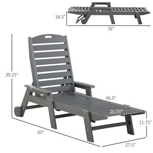 Adjustable Outdoor Chaise Lounge Chair with Reclining Backrest Waterproof <b>Pool</b> Furniture for Beach <b>Tanning</b> for Swimming <b>Pools</b> - Product Image 3
