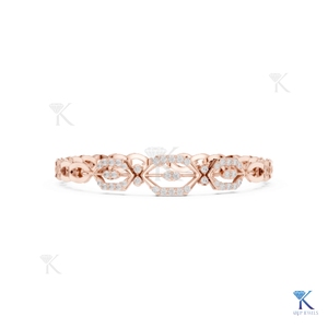 Lab Grown Diamond Geometric Hexagon Station Link <b>Bracelet</b> 14K <b>Solid</b> Gold Fine Unisex Luxury Jewelry Party Gift Manufacturer - Product Image 3