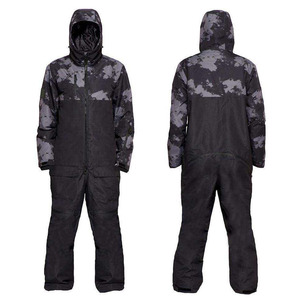 Custom <b>Men's</b> Black Camouflage One Piece Snowsuit Hooded Ski Snowboard <b>Jumpsuit</b> Waterproof Windproof Winter Outdoor Snow Suit - Product Image 1
