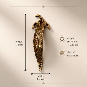 SHUBHAM Customized Vintage Leaf Gold-Plated <b>Brass</b> Casting <b>Door</b> <b>Knob</b> Handle Decorative Furniture Hardware Model 40DH01802 for - Product Image 5