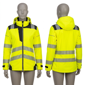 Premium Waterproof Polyester Yellow <b>Reflective</b> Panel <b>men</b> and Women Security <b>Jacket</b> Embroidery Logo - Product Image 1