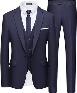 Traje de boda para hombre, elegante, pantalón y chaqueta, corte ajustado, esmoquin para novio. - Product Image 1
