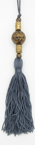 <b>Key</b> <b>Tassel</b> Decorative Brass Ring Gray Rayon Fringe Hanging Accessory - Product Image 5