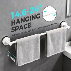 Portasciugamani da Bagno Regolabile da 14,6 a 24 Pollici in Acciaio Inox con Ventosa, Porta Asciugamani da Parete Moderno - Product Image 1