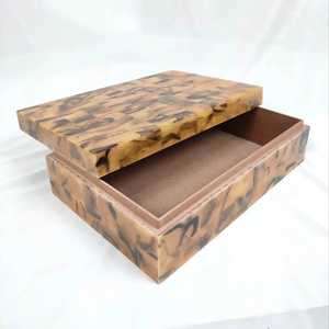 Customized Handcrafted Wooden Resin Inlay Eco-Friendly Multifunction Jewelry Tissue <b>Box</b> Natural Necklace Earring Storage - Product Image 6
