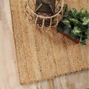 Alfombra de Yute Natural, Tejido Plano, Estilo Bohemio, Rectangular, para Dormitorio - Product Image 3