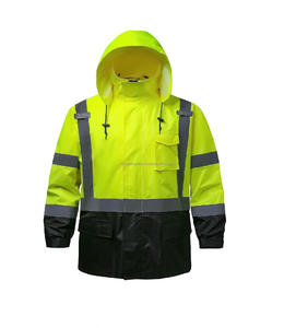 Meilleure vente jaune fluorescent haute visibilité veste imperméable vêtements de travail réfléchissants avec logo personnalisé - Product Image 1