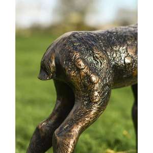 Adorno de Cierva de Bronce, Artesanía en Metal, Decoración de Jardín, Escultura de Cierva Cachorra de Tamaño Pequeño, Hecha a Mano - Product Image 5