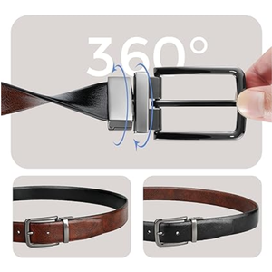 Ceinture en cuir véritable pour homme, boucle en acier de haute qualité, réversible, formelle, de travail, décontractée, vente chaude - Product Image 3