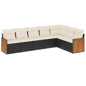 Ensemble de canapés de jardin blanc crème et noir - Product Image 2