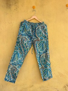 Conjunto de pijama de invierno con estampado de Paisley para mujer, 100% algodón, manga larga, cuello vuelto, cintura elástica de longitud completa, ropa de dormir informal - Product Image 3