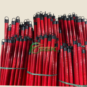 Manches de balai en bois naturel SSKGLOBAL, filetage italien, revêtement PVC, surface lisse, pour usage hospitalier et domestique, vente en gros - Product Image 4