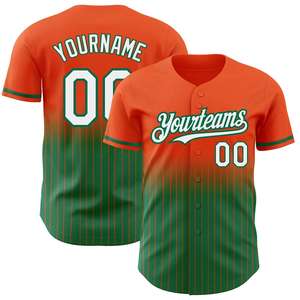 Maillots de baseball personnalisés à col en V et rayures, avec logo par sublimation, vente en gros - Product Image 6
