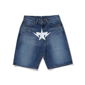 Pantalones Cortos de Mezclilla para Hombre, Impresión Personalizada de Alta Calidad, con Dobladillo Deshilachado, Corte Relajado, Estilo Vintage, Casual, Urbano - Product Image 4