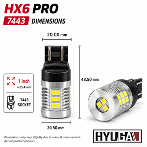หลอดไฟท้ายรถยนต์ HYUGA T20 W5W 3030 LED DRL 12V สำหรับเปลี่ยนทดแทน รุ่น HX6 Pro ใหม่ - Product Image 2