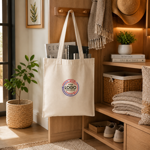 Sac fourre-tout en coton personnalisé avec logo sur mesure |   Sac de courses en toile réutilisable, taille personnalisable, pour cadeaux, promotionnel, écologique - Product Image 4