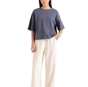 Women's Short Sleeve Cotton Jersey T-Shirt Casual Solid Color Regular Fit Knitted Plain Dyed <b>Top</b> - Product Image 1