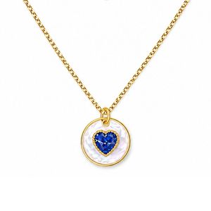 Collar con Colgante de Corazón Azul Chapado en Oro Antideslustre de JeweleMarket para Mujeres y Niñas, Cadena con Dije de Perla de Imitación, Estilo Clásico - Product Image 4