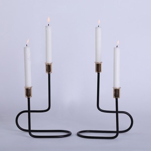 <b>Black</b> Iron <b>Candlestick</b> Holders Set of 3 Geometric Durable Taper Candle Holder Stand for Home Decor - Product Image 4