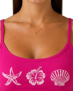 Hot Pink Women Spaghetti Strap <b>Crop</b> Tank <b>Top</b> Sleeveless Slim Fit Summer Casual Printed Camisole Fashion Soft Stretch Streetwear - Product Image 5