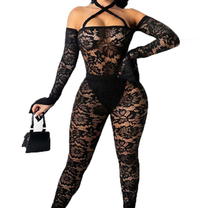 Custom Deep V Front Zip Up One Piece Jumpsuit Bodycon Leggings <b>Playsuit</b> for Women - Product Image 6