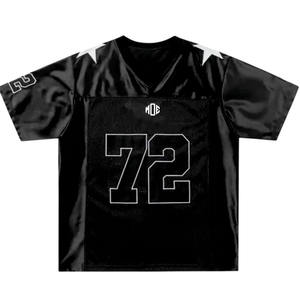 Maillot de football américain unisexe personnalisé en tissu sport premium, style streetwear ample et oversize avec broderie et maille - Product Image 5