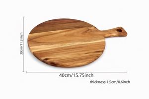 Planche à découper en bois d'acacia avec poignée, plateau de service rustique, planche à découper de cuisine - Product Image 1