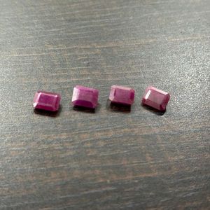 Natural <b>Ruby</b> Emerald Cut 8x10mm Loose Unheated Red Corundum Gemstone Indian Origin Octagon Shape Good Quality Wholesale Gem - Product Image 1