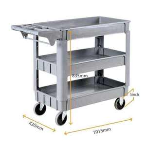 Premium 3 Tier 500LBS <b>Plastic</b> Rolling Cart Four <b>Wheel</b> with 360 Swivel <b>Wheels</b> Vietnam Tool Heavy Duty Industrial Utility Service - Product Image 4