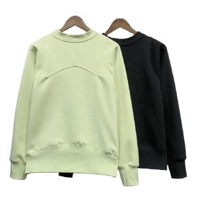 Sudadera Casual de Cuello Redondo de Color Sólido para Mujer, Invierno, 100% Algodón, Transpirable, Estampada, Venta al por Mayor - Product Image 2