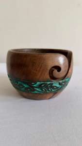 Cuencos de madera hechos a mano para hilo con orificios, portátiles, ecológicos, de 20 cm, soporte para cuencos de ganchillo para tejer y hacer ganchillo DIY - Product Image 2