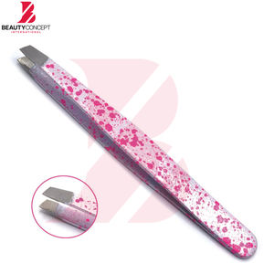 Pinzas para Cejas Reutilizables de Alta Calidad, Color Rosa, Punta Inclinada, para Depilar Cejas, Vello Facial y Nasal, Herramientas para Eliminar Vello Encarnado - Product Image 4