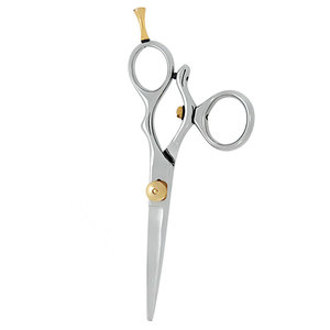 Professional Salon Hair Cutting Scissors Silver Color Gold Adjustment Screw Premium Stainless Steel Sharp <b>Blade</b> Medium Handle - Product Image 3