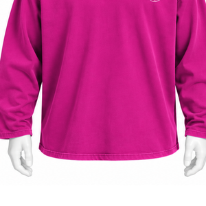 Hot <b>Pink</b> Reversed LS Tee Oversized Long Sleeve T <b>Shirt</b> Heavy Cotton Drop Shoulder Relaxed Fit Casual Unisex Streetwear Fashion - Product Image 6