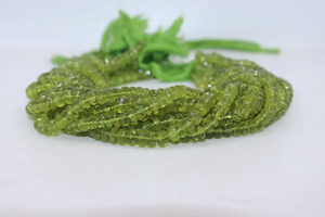 Cuentas facetadas de peridoto natural de calidad AAA de 6-7 mm, hilo de cuentas de peridoto facetadas para la fabricación de joyería - Product Image 6