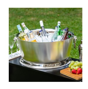 Élégant seau à glace à double paroi – Grand refroidisseur de boissons sur piédestal pour mariages et événements formels - Product Image 2