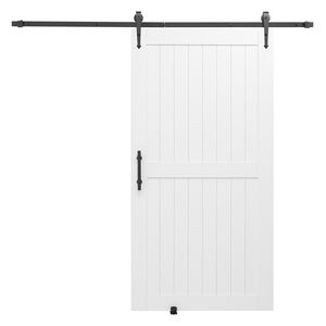 ชุดบานเลื่อนประตูโรงนาประตู PVC แผง MDF ขนาด42x84นิ้วพร้อมฮาร์ดแวร์ - Product Image 1