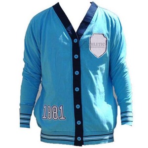เสื้อคาร์ดิแกนคอวีสีน้ำเงินเหลือง ปักโลโก้วิทยาลัย แขนยาว ตัวอักษร SU เสื้อสเวตเตอร์แบบยูนิเซ็กซ์ ติดกระดุม สำหรับชมรมนักศึกษา - Product Image 3