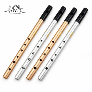 Flûte à bec en laiton, clé Do, sifflet métallique argenté avec anneau doré, instrument de musique pour débutants, cadeau d'entraînement - Product Image 3