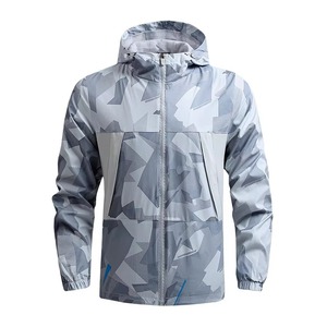 Men's Geometric Print Windproof Hooded <b>Jacket</b> Spring Casual Lightweight Zipper Front Racer <b>Jacket</b> <b>with</b> <b>Fleece</b> <b>Lining</b> - Product Image 6