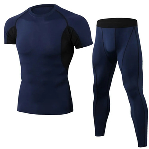 Lightweight High-Waisted Solid Breathable <b>Compression</b> Set <b>for</b> <b>Men</b> Performance Fit <b>Tights</b> Built <b>for</b> Fitness Routines 2-Piece - Product Image 3