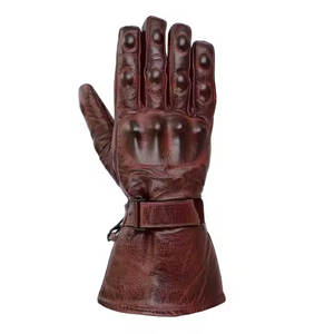 Gants de moto en cuir, gants de moto confortables à doigts complets, gants de moto d'été - Product Image 3